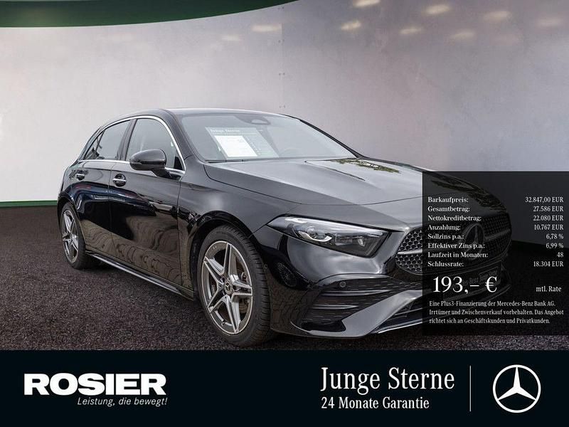 Schwarz / nachtschwarz Gebraucht 2024 Mercedes A200 Advanced Plus Limousine | 32.847 € (Fairer Preis) - Bild 1/4