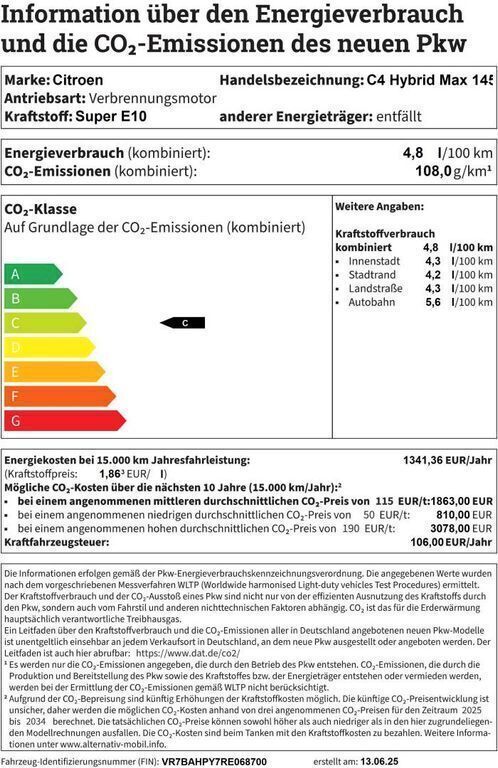 Metalli (weiss Neu 2025 Citroën C4 SUV | 24.590 € (Fairer Preis) - Bild 1/1