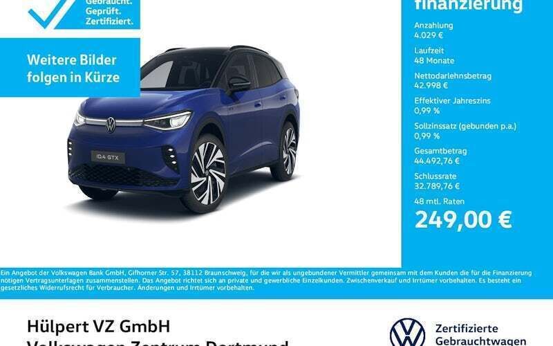 Blau Gebraucht 2024 VW ID.4 GTX SUV | 47.027 € - Bild 1/4