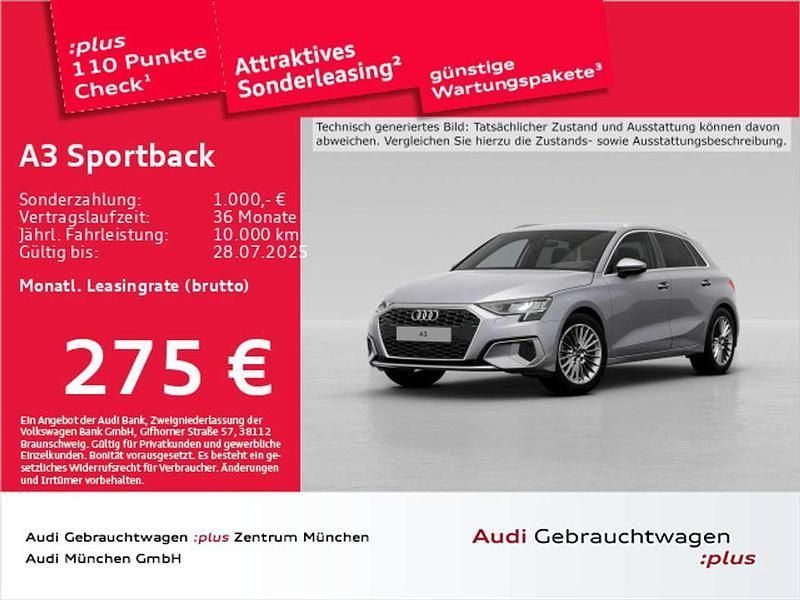 Florettsilber metallic Gebraucht 2024 Audi A3 Advanced Limousine | 31.879 € (Fairer Preis) - Bild 1/2