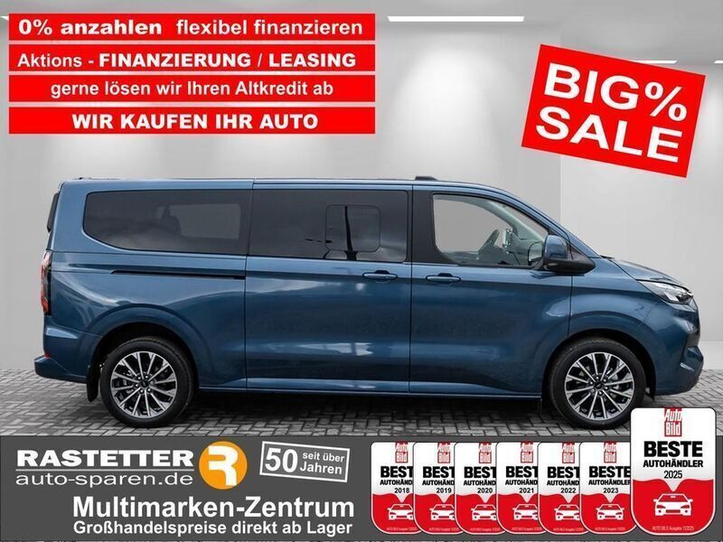Digital aqua blue Neu 2025 Ford Tourneo Custom Titanium X Van / Kleinbus | 52.960 € (Guter Preis) - Bild 1/4