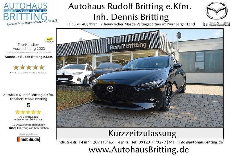 Jet black Neu 2025 Mazda 3 Exclusive-Line Kleinwagen | 30.990 € (Fairer Preis) - Bild 1/4