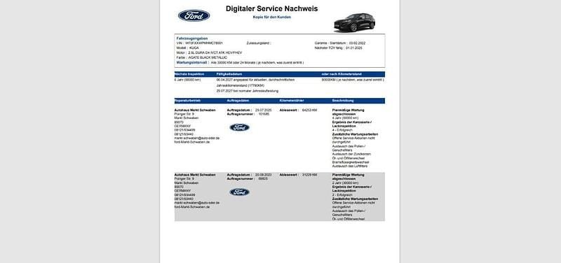 Gebraucht Ford Kuga ST-Line 224 PS (164 kW) 2022 Obsidianschwarz metallic SUV