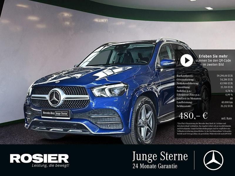 Blau / brilliantblau Gebraucht 2021 Mercedes GLE400 AMG line SUV | 59.290 € (Guter Preis) - Bild 1/4