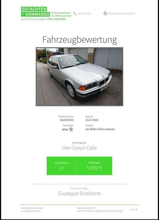 Gebraucht BMW 316 Compact Performance 102 PS (75 kW) 1994 Silber Kleinwagen