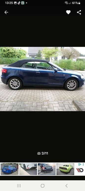 Blau Gebraucht 2013 Audi A3 Cabriolet S-Line Cabrio | 13.555 € (Teuer) - Bild 1/4