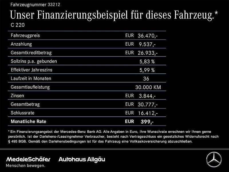 Grau Gebraucht 2022 Mercedes C220 AMG Limousine | 36.470 € (Etwas zu teuer) - Bild 1/1