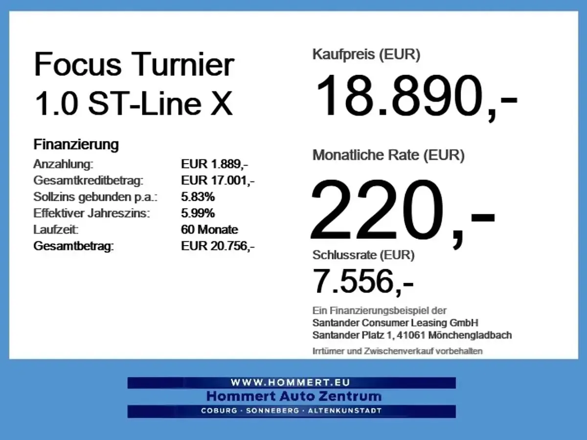 Gebraucht Ford Focus ST-Line X 125 PS (91 kW) 2023 Polarsilber metallic Kombi