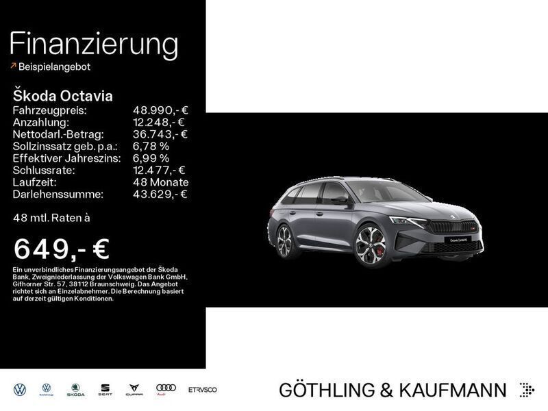 Grau Neu 2025 Skoda Octavia RS Kombi | 48.990 € (Teuer) - Bild 1/4
