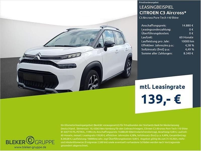 Lack weiss banquise/typ aussenverkleidung spiegel flach standard Gebraucht 2023 Citroën C3 Aircross PureTech SUV | 13.480 € (Guter Preis) - Bild 1/3