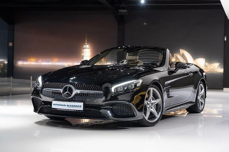 Obsidianschwarz metalliclack Gebraucht 2016 Mercedes SL400 AMG line Cabrio | 55.980 € (Fairer Preis) - Bild 1/4
