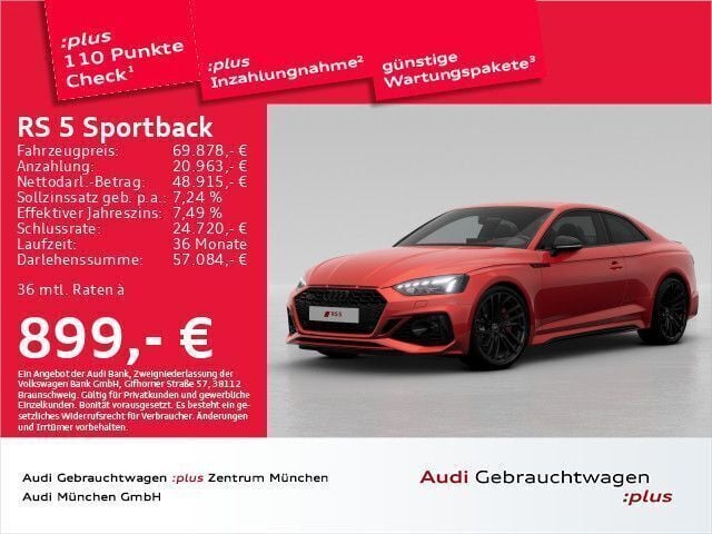Progressivrot metallic Gebraucht 2024 Audi RS5 Ambiente Coupé | 74.437 € (Fairer Preis) - Bild 1/2