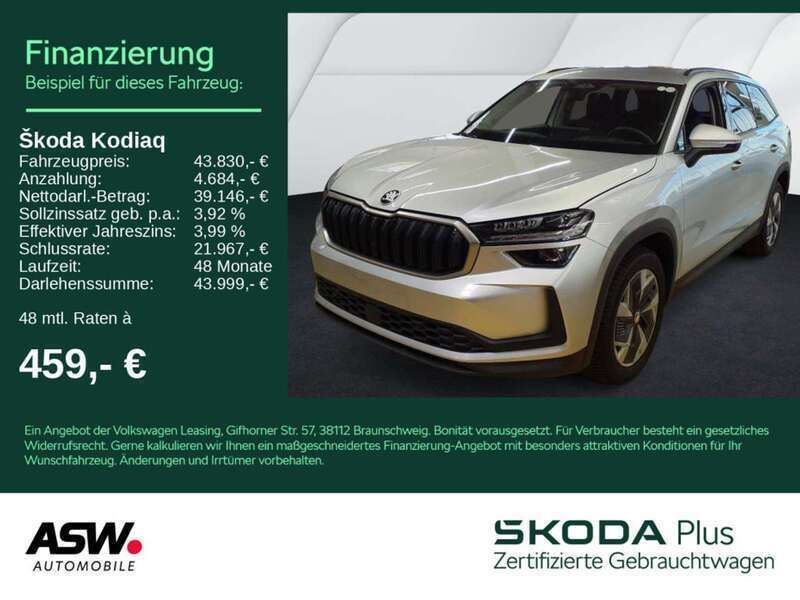 Brilliantsilber metallic Gebraucht 2024 Skoda Kodiaq Selection SUV | 43.830 € (Guter Preis) - Bild 1/3