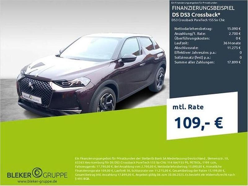 Whisper Gebraucht 2020 DS Automobiles DS3 Crossback So Chic SUV | 17.580 € (Fairer Preis) - Bild 1/3