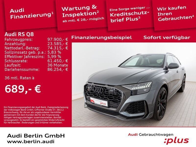 Daytonagrau perleffekt Gebraucht 2022 Audi RS Q8 Ambiente SUV | 98.900 € (Etwas zu teuer) - Bild 1/3