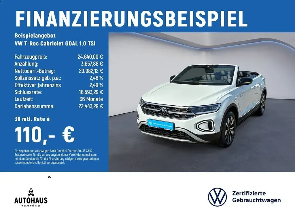 Gebraucht VW T-Roc Cabriolet Goal 116 PS (85 kW) 2025 Weiß Cabrio