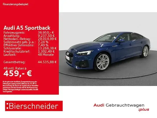 Gebraucht Audi A5 Sportback S-Line 163 PS (119 kW) 2024 Ascariblau Kleinwagen