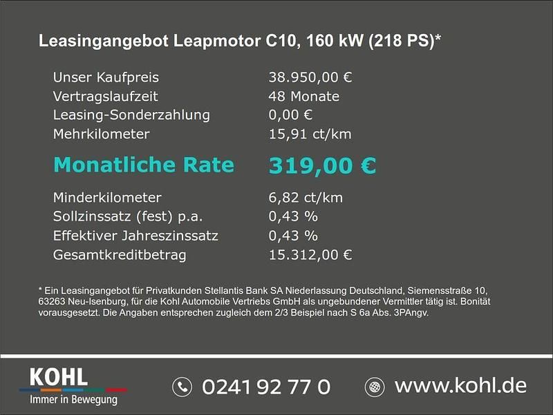 Neu Leapmotor C10 218 PS (160 kW) 2025 Dunkelgruen SUV