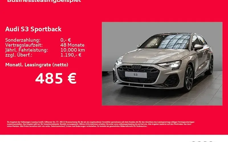 Neu Audi S3 Ambiente 333 PS (244 kW) 2025 Beige Limousine