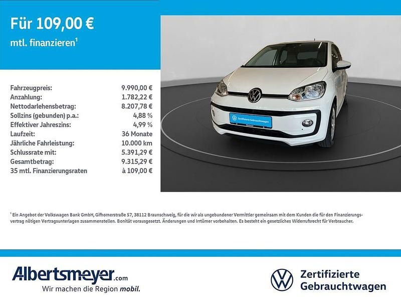 Weiß Gebraucht 2020 VW up! Move Kleinwagen | 9.990 € (Superpreis) - Bild 1/4
