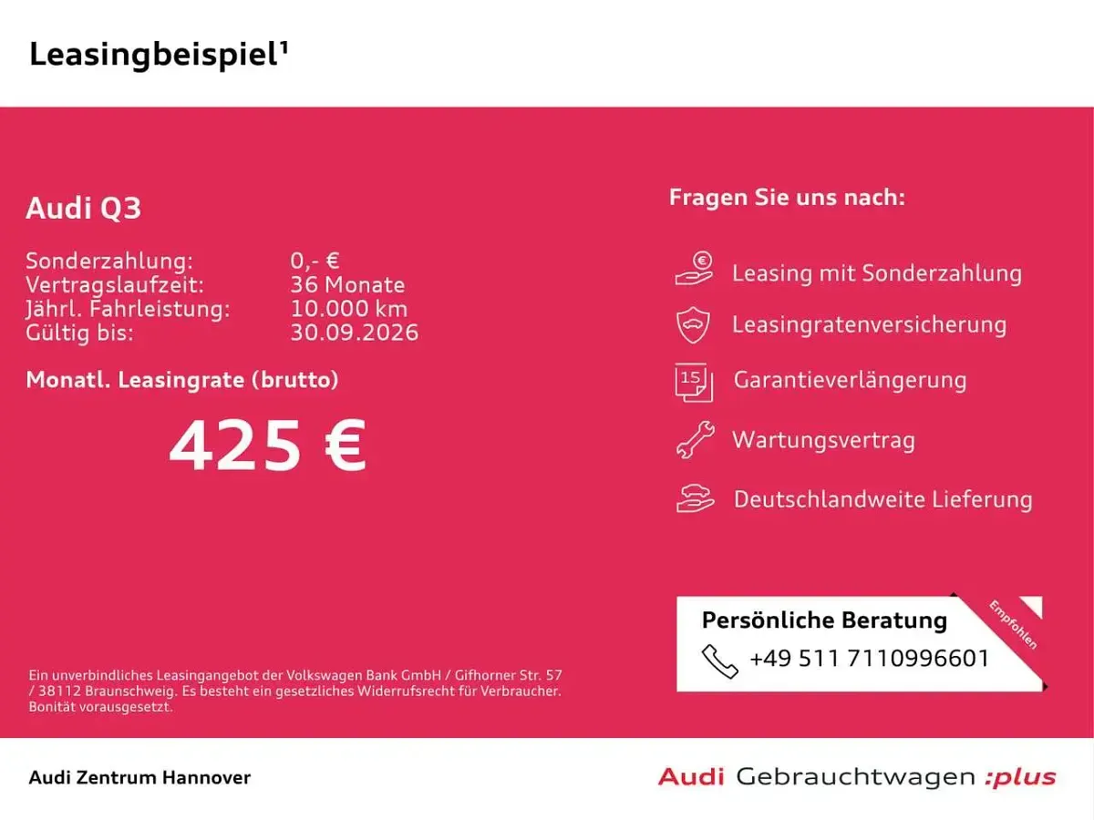 Gebraucht Audi Q3 Ambiente 150 PS (110 kW) 2025 G3 nanograu metallic SUV