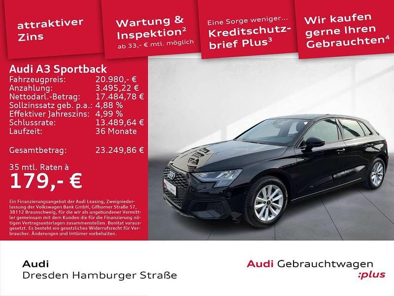 Gebraucht Audi A3 110 PS (80 kW) 2023 Brillantschwarz Kombi