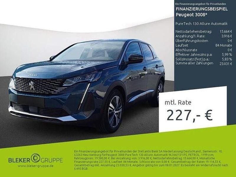 Lackierung blau celebes/metallic klarlack Gebraucht 2022 Peugeot 3008 Allure SUV | 19.580 € (Guter Preis) - Bild 1/3