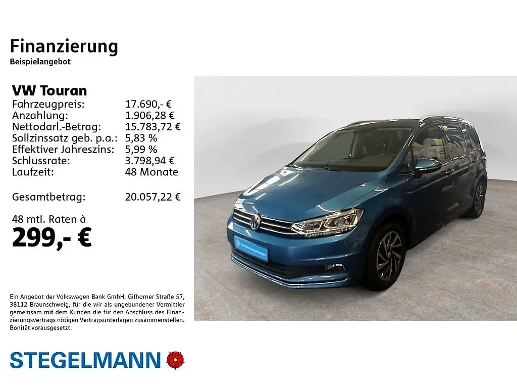 Brugt VW Touran Join 116 HK (85 kW) 2018 Blå MPV