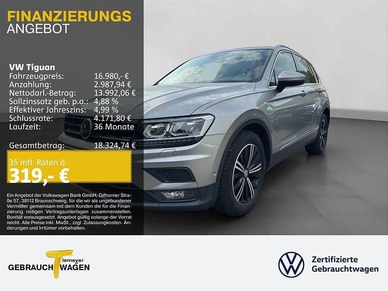 Silber Gebraucht 2017 VW Tiguan Sound SUV | 16.980 € (Superpreis) - Bild 1/4