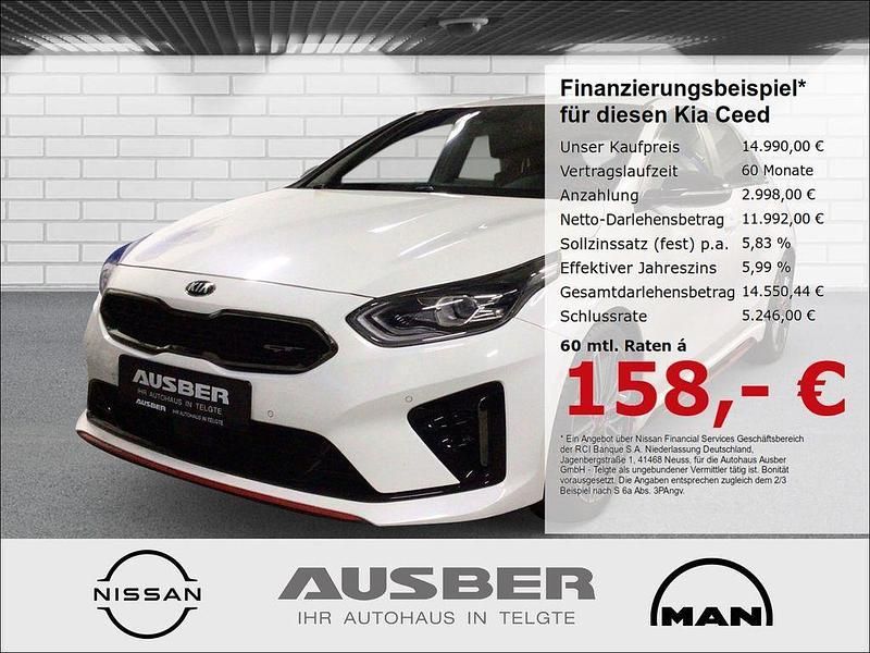 Hw2) deluxeweiss met. (weiss Gebraucht 2019 Kia Ceed GT Limousine | 15.484 € (Etwas zu teuer) - Bild 1/4