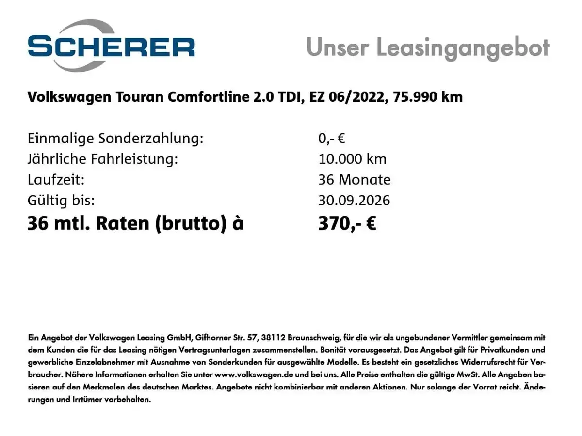 Gebraucht VW Touran Comfortline 150 PS (110 kW) 2022 Pure white Van / Kleinbus