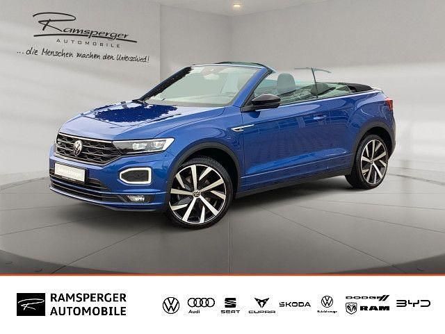 Gebraucht VW T-Roc Cabriolet R-line 150 PS (110 kW) 2021 Ravennablau metallic/schwarz Cabrio