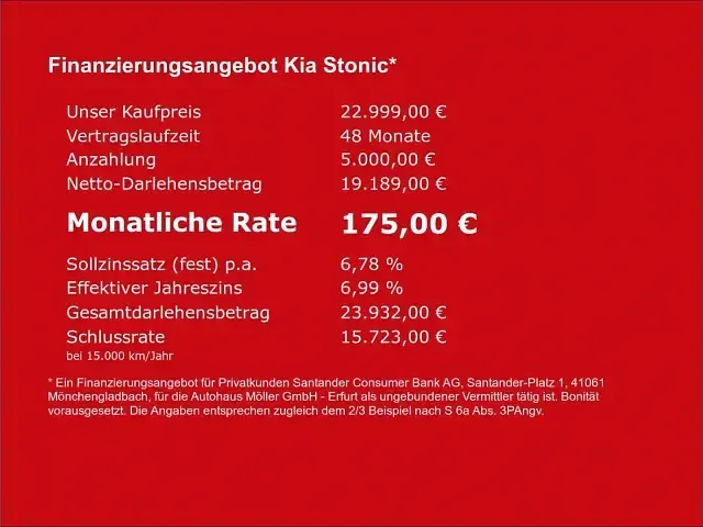 Neu Kia Stonic Vision 101 PS (74 kW) 2026 Signalrot met. SUV