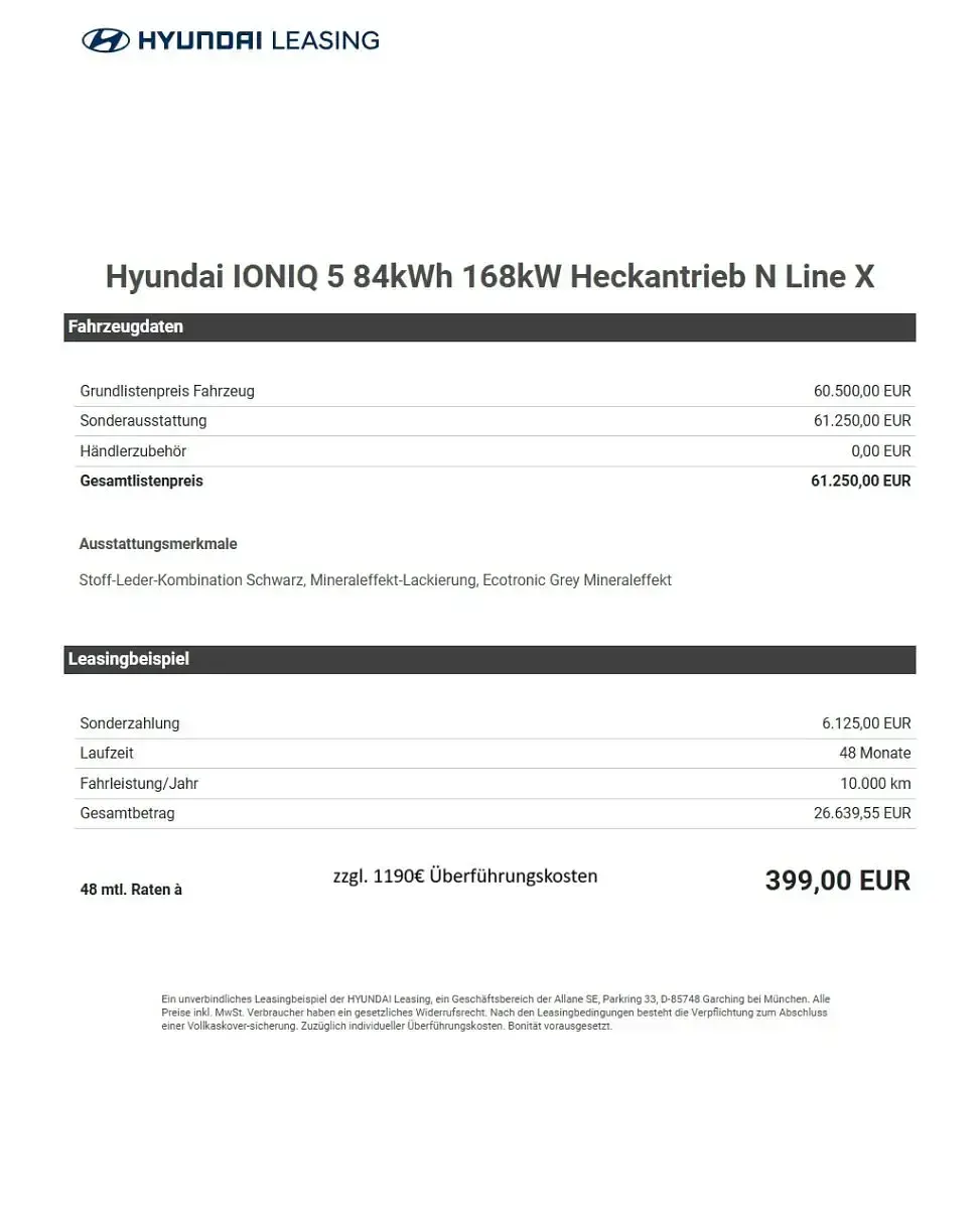 Neu Hyundai Ioniq 5 N Line 167 kW (228 PS) 2026 Ecotronic gray SUV