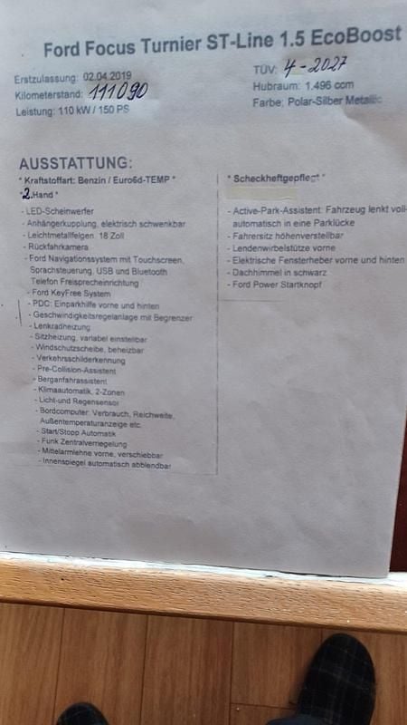 Gebraucht Ford Focus ST-Line 150 PS (110 kW) 2019 Silber Kombi