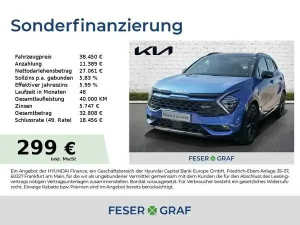 Blue flame Gebraucht 2024 Kia Sportage GT-Line SUV | 36.890 € (Guter Preis) - Bild 1/4
