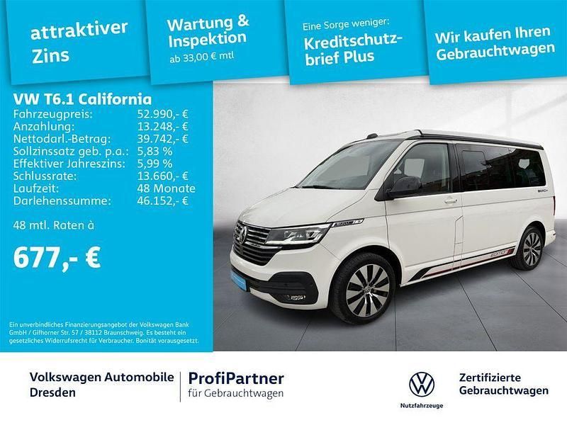 Candyweiß/schwarz Gebraucht 2020 VW T6.1 Beach Van | 52.990 € (Teuer) - Bild 1/4