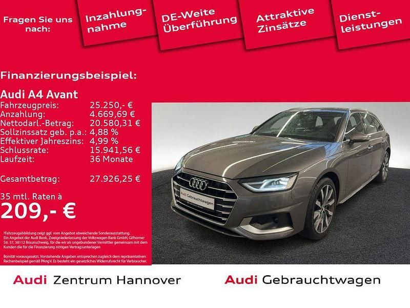 Z8 terragrau metallic (metallic) Gebraucht 2021 Audi A4 Advanced Plus Kombi | 25.250 € (Guter Preis) - Bild 1/4