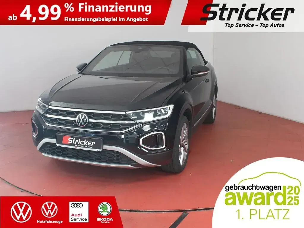 Gebraucht VW T-Roc Cabriolet Style 150 PS (110 kW) 2022 Deep black perleffekt schwarz (metallic) Cabrio