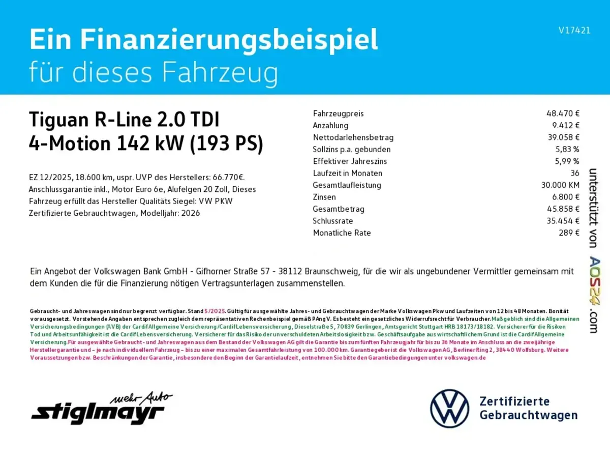 Gebraucht VW Tiguan R-line 193 PS (141 kW) 2025 Weiß SUV