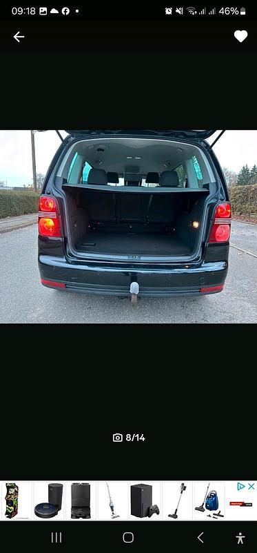 Gebraucht VW Touran 105 PS (77 kW) 2008 Schwarz Van / Kleinbus