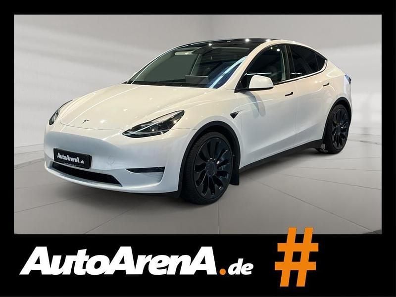 Pearl white multicoat Gebraucht 2023 Tesla Model Y Performance SUV | 36.989 € (Guter Preis) - Bild 1/4
