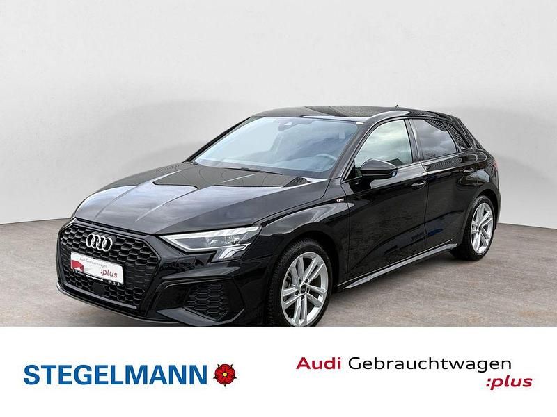 Mythosschwarz metallic Gebraucht 2024 Audi A3 S-Line Limousine | 32.390 € (Fairer Preis) - Bild 1/4