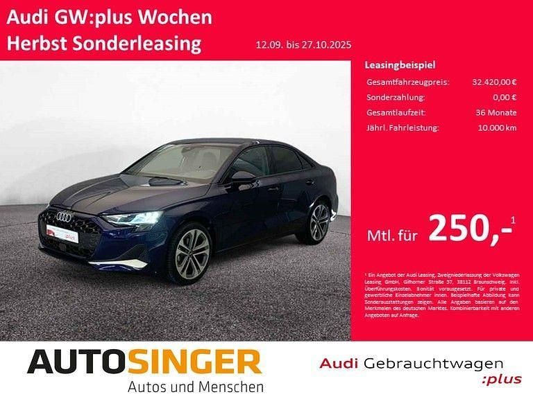 Navarrablau metallic Gebraucht 2024 Audi A3 Advanced Plus Limousine | 32.420 € (Guter Preis) - Bild 1/4