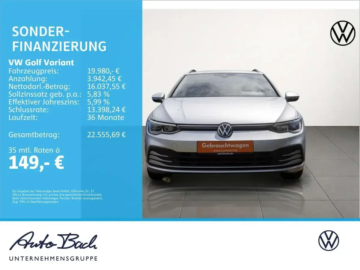 Gebraucht VW Golf VIII Life 150 PS (110 kW) 2021 Silber Kombi