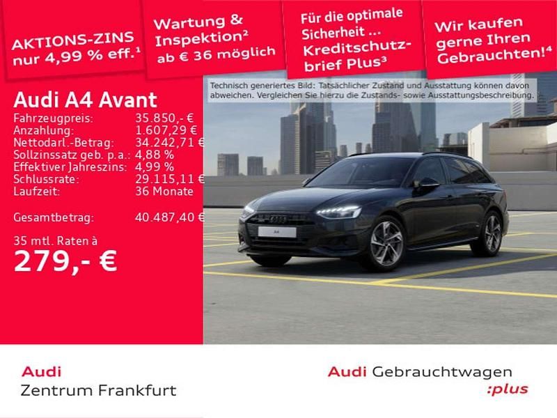 Mythosschwarz metallic Gebraucht 2024 Audi A4 Advanced Kombi | 35.850 € (Etwas zu teuer) - Bild 1/3