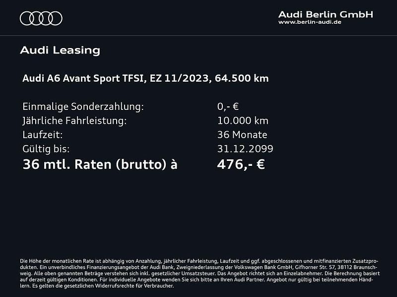Gebraucht Audi A6 Advanced Plus 265 PS (194 kW) 2023 Brillantschwarz Kombi