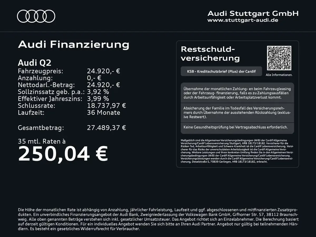 Gebraucht Audi Q2 Advanced Plus 116 PS (85 kW) 2025 Manhattangrau metallic SUV