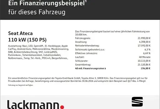 Gebraucht Seat Ateca Style 150 PS (110 kW) 2022 Grau SUV