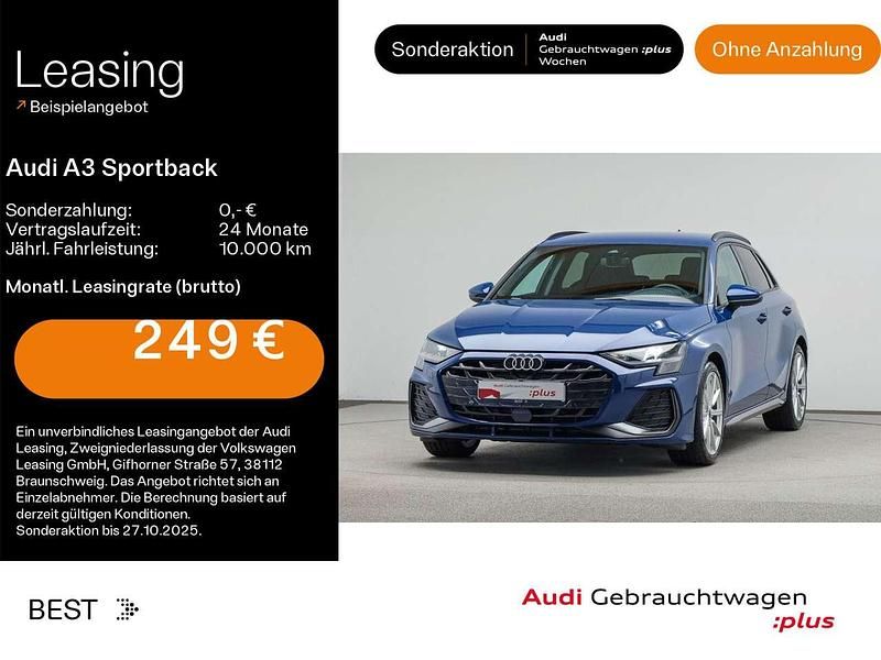 Ascariblau metallic Gebraucht 2024 Audi A3 S-Line Limousine | 33.599 € (Guter Preis) - Bild 1/4